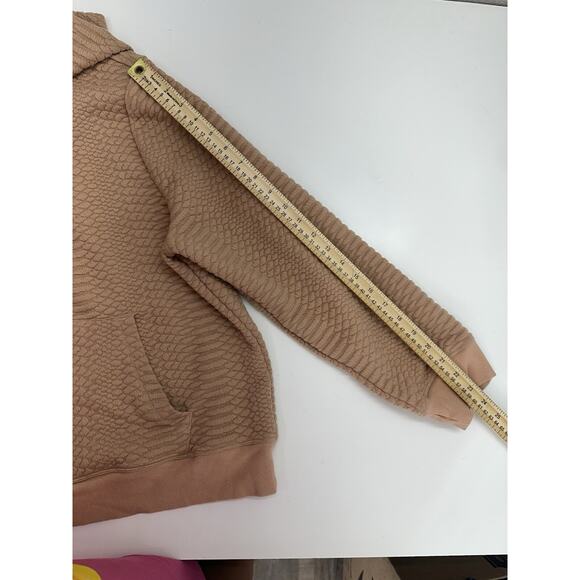 The Good American Womens Sweatshirt Size 5 (2XL) Quilted Snake Rose Gold Hooded - Picture 11 of 14
